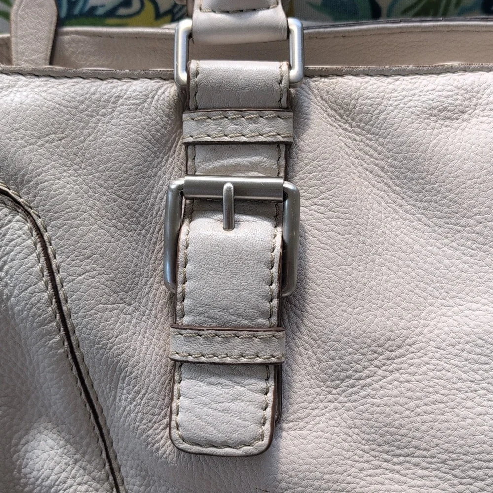 Michael Kors White Leather Tote Bag